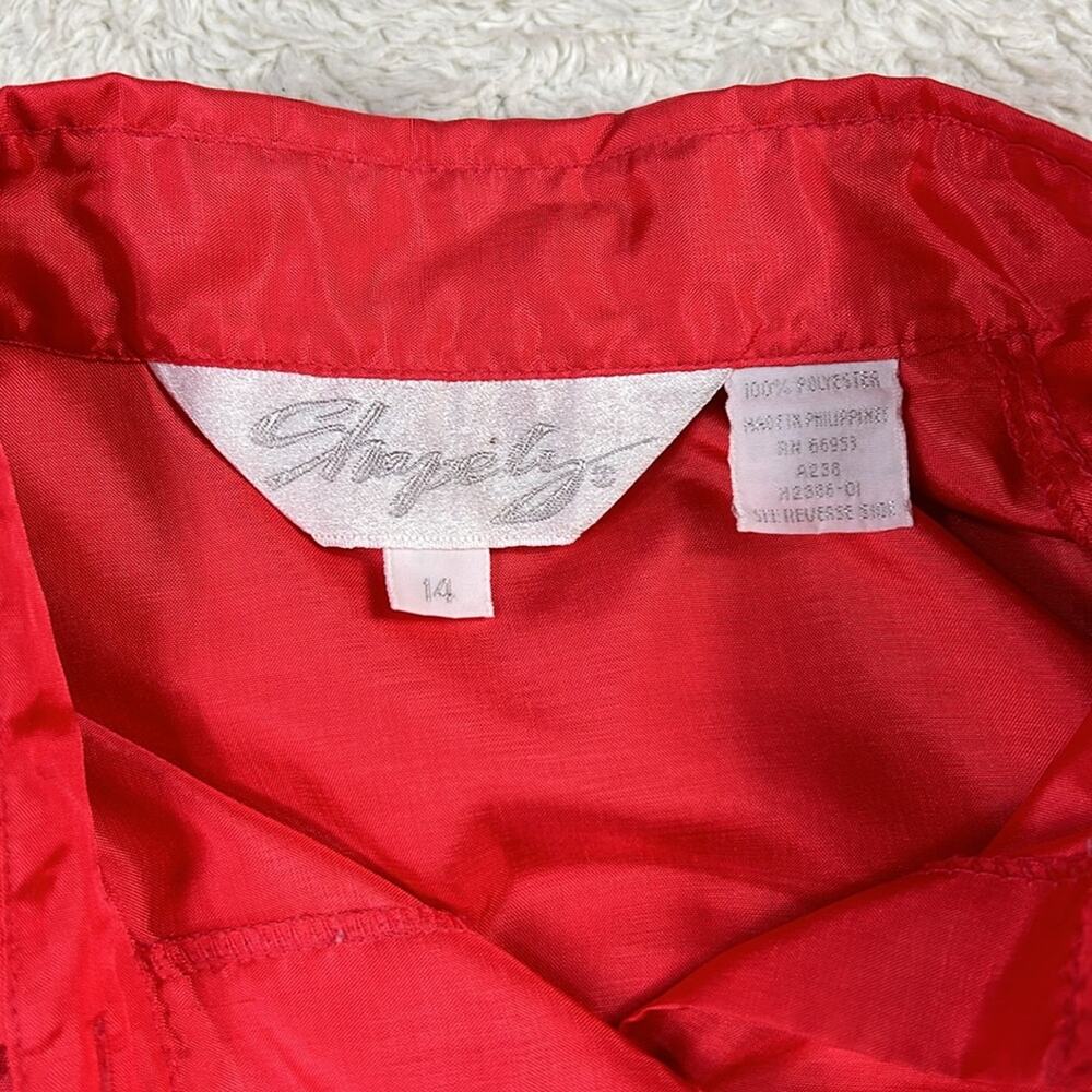 Vintage 80s 90s Shapely‎ Boxy red button down blouse, size 14 - Picture 8 of 9